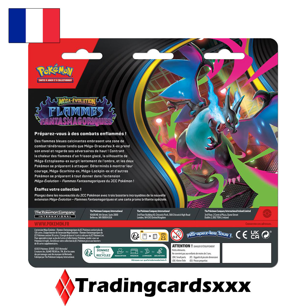 Pokémon - Lot de 2 Tri Pack de 3 boosters ME02 Flammes Fantasmagoriques : Farfuret & Dimoret