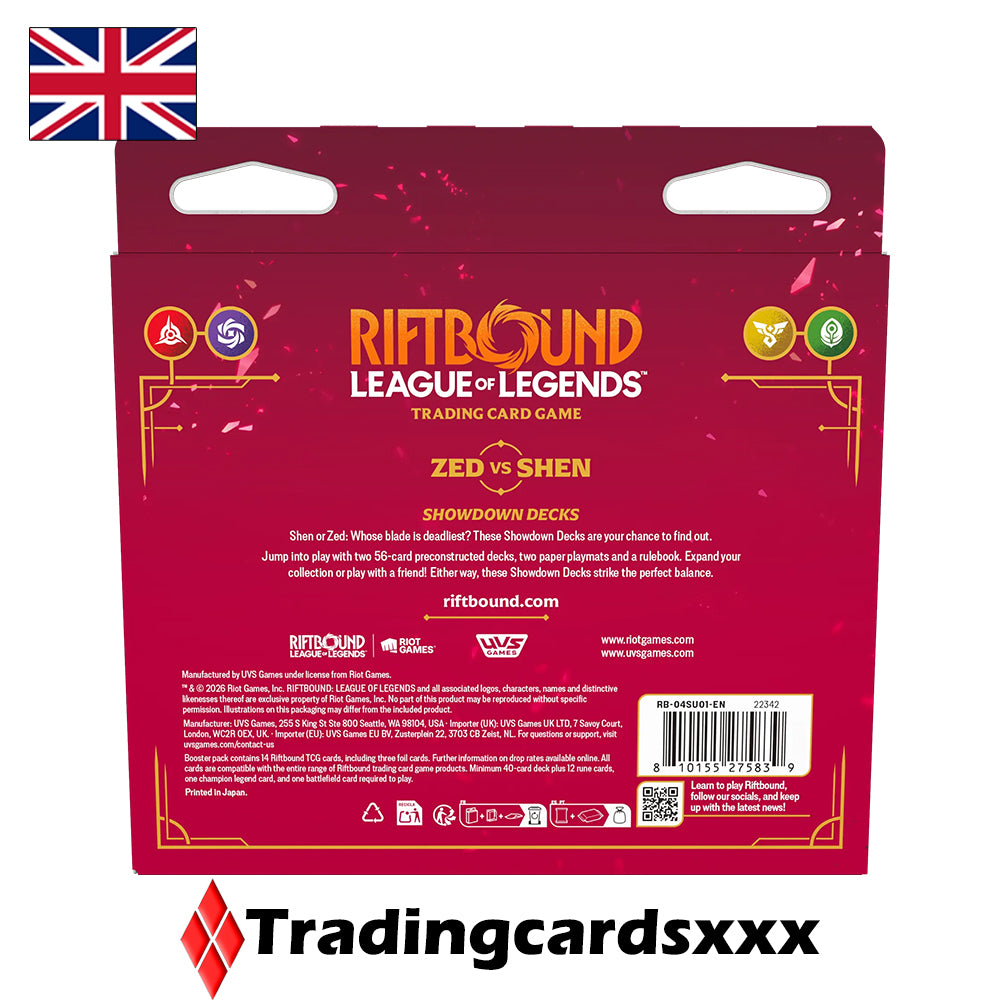 Riftbound TCG | League Of Legends - Showdown Deck Set 4 Vendetta : Zed vs Shen - VERSION ANGLAISE