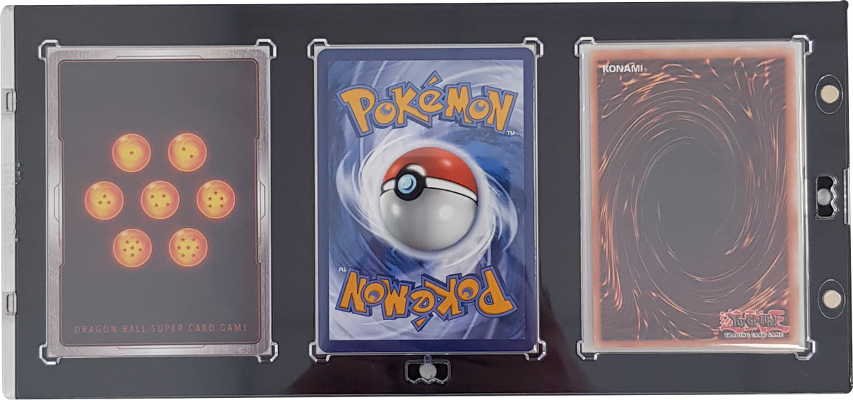 Ultra PRO - Présentoir 3 cartes en acrylique magnétique : One-Touch 35pt Three Cards Black Border