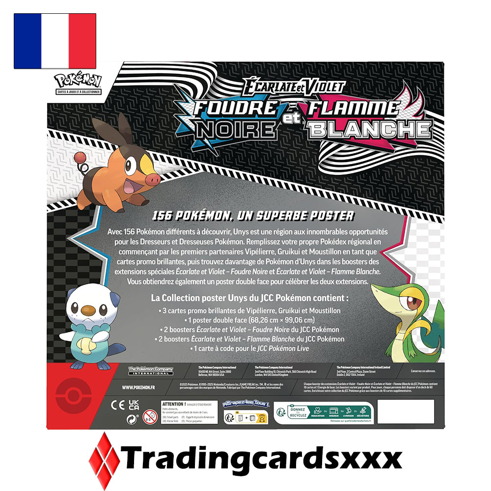 Pokémon - Coffret Collection Poster EV10.5 Foudre Noire et Flamme Blanche : Vipélierre, Gruikui et Moustillon