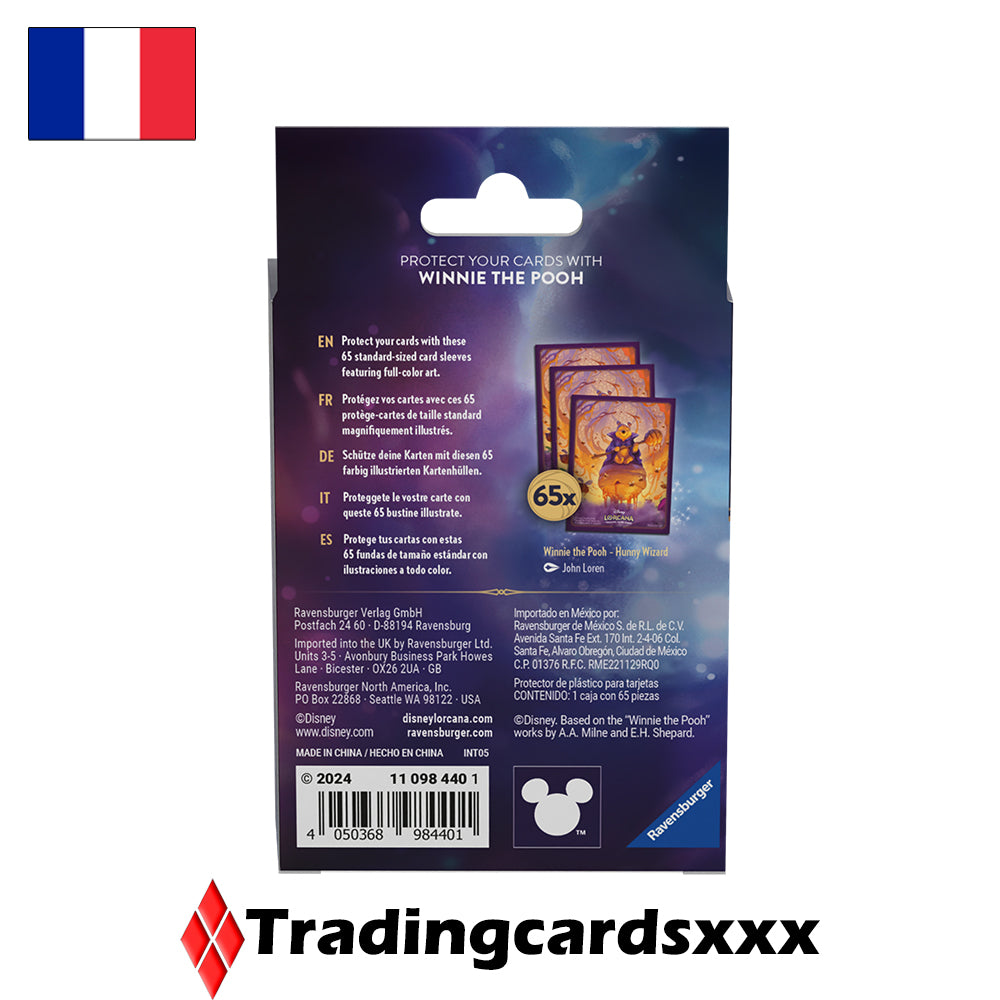 Disney Lorcana TCG - 65 Protèges Cartes STANDARD Sleeves : Winnie l'Ourson