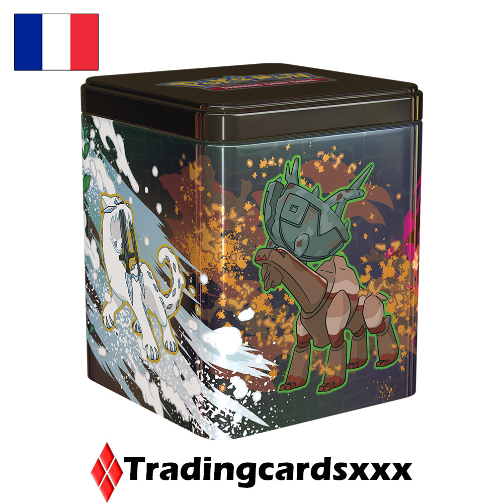 Pokémon - Lot de 3 Pokébox Tin Cube Mars 2025 : Trésors du Fléau / Paradoxe / Ogerpon