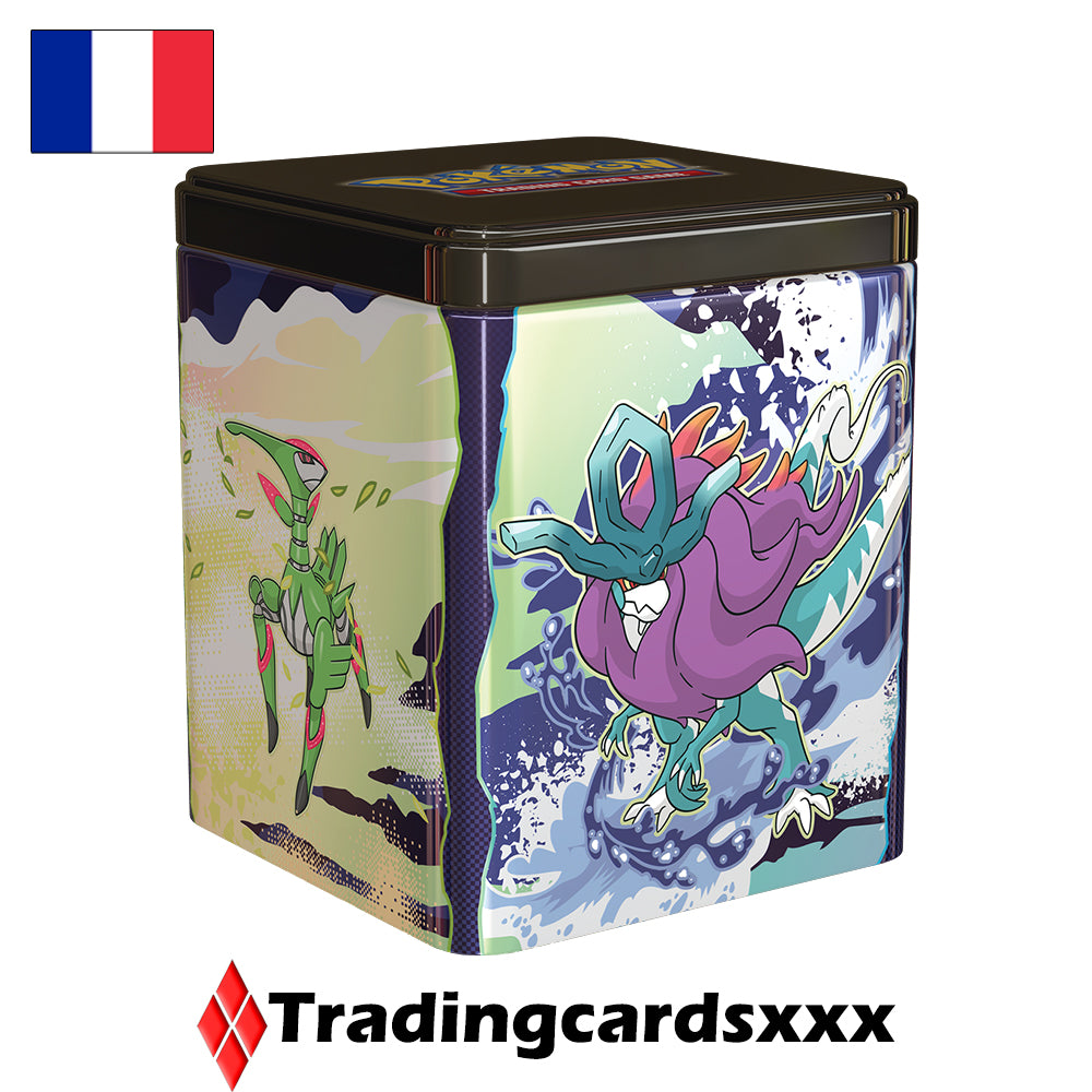Pokémon - Lot de 3 Pokébox Tin Cube Mars 2025 : Trésors du Fléau / Paradoxe / Ogerpon