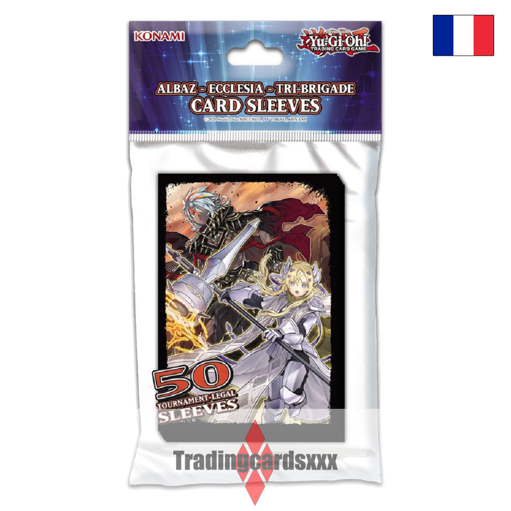Konami - 50 Protèges Cartes Yu-Gi-Oh! Card Sleeves : Albaz - Ecclesia - Tri-Brigade