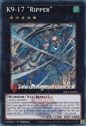 Yu-Gi-Oh! K9-17 "Ripper" : SE STAMP ALT 26LP-EN010