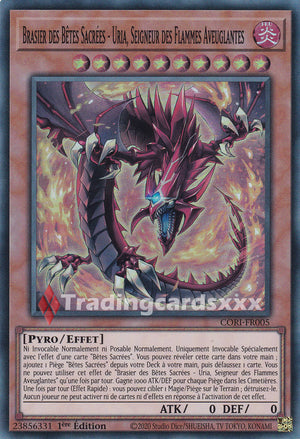 Yu-Gi-Oh! Brasier des Bêtes Sacrées - Uria, Seigneur des Flammes Aveuglantes : SR CORI-FR005