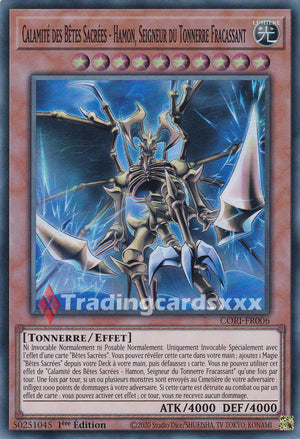 Yu-Gi-Oh! Calamité des Bêtes Sacrées - Hamon, Seigneur du Tonnerre Fracassant : SR CORI-FR006