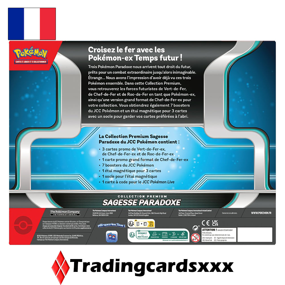 Pokémon - Coffret Collection Premium Sagesse Paradoxe : Vert de Fer ex, Chef de Fer ex & Roc de Fer ex