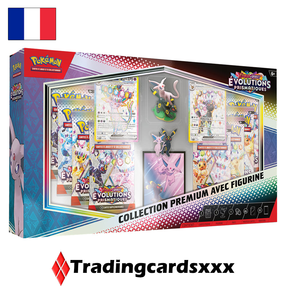 Pokémon - Coffret Collection Premium avec Figurine EV08.5 Évolutions Prismatiques : Mentali & Noctali