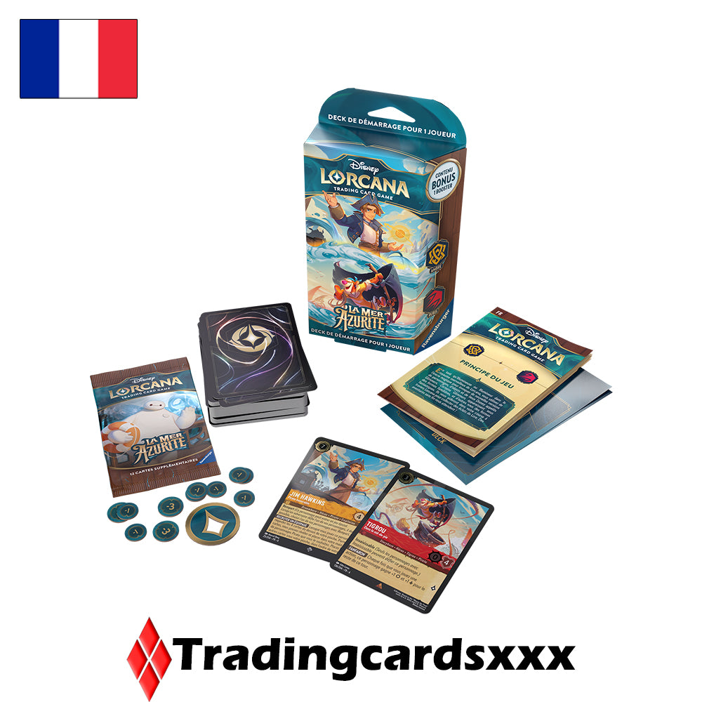 Disney Lorcana TCG - Deck de Démarrage La Mer Azurite : Jim Hawkins et Tigrou