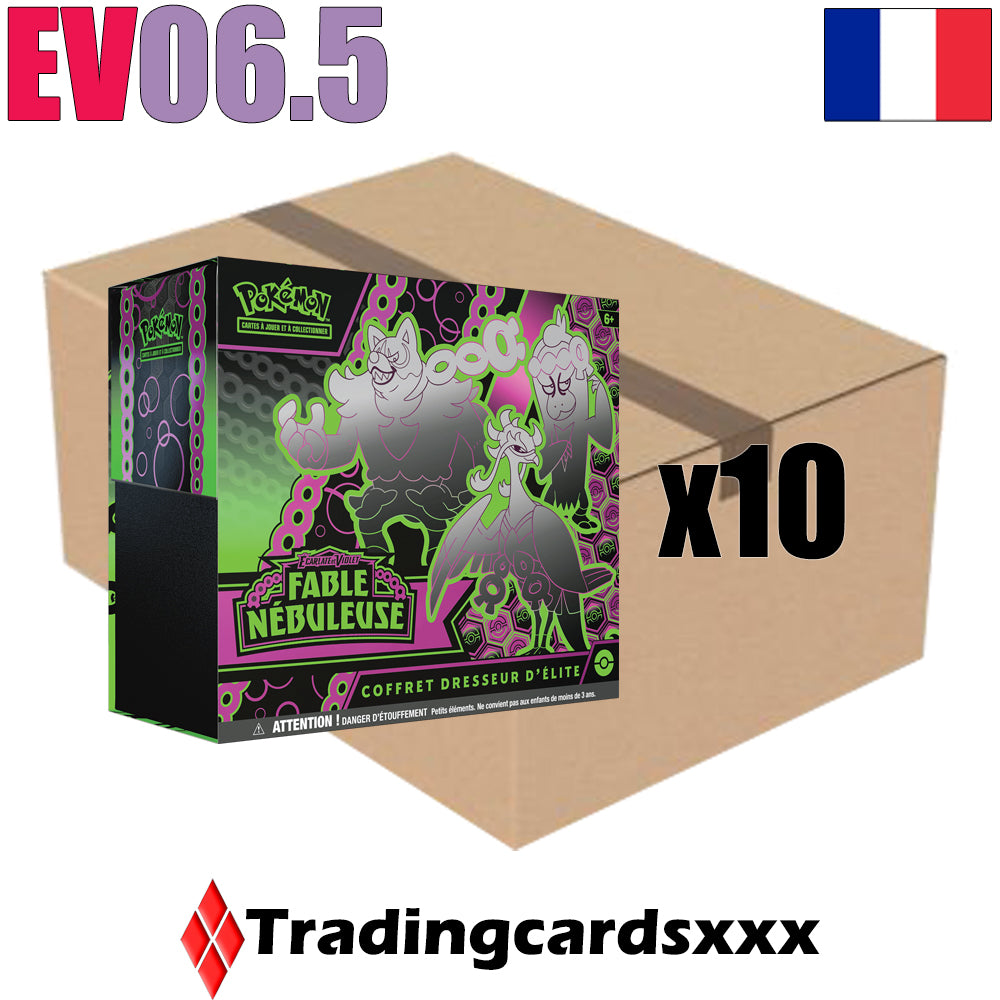 Pokémon - Carton de 10 Coffrets Dresseur d'Élite EV06.5 Fable Nébuleuse : Félicanis, Fortusimia et Favianos