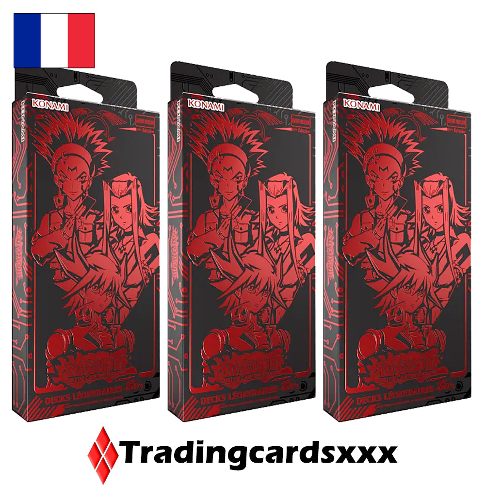 Yu-Gi-Oh! Lot de 3 Coffrets Decks Légendaires 5D'S : Yusei, Akiza et Crow