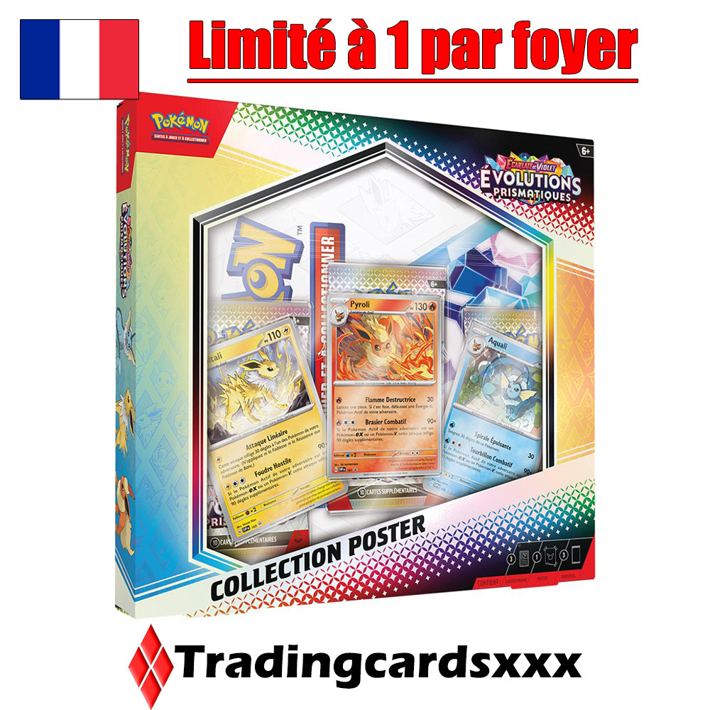 [Limite 1] Pokémon - Coffret Collection Poster EV08.5 Évolutions Prismatiques : Pyroli, Aquali et Voltali