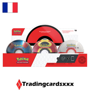 Pokémon - Lot de 6 Boites Pokéball Tin Décembre 2025 : Poké, Super, Hyper, Honor et Bis Ball