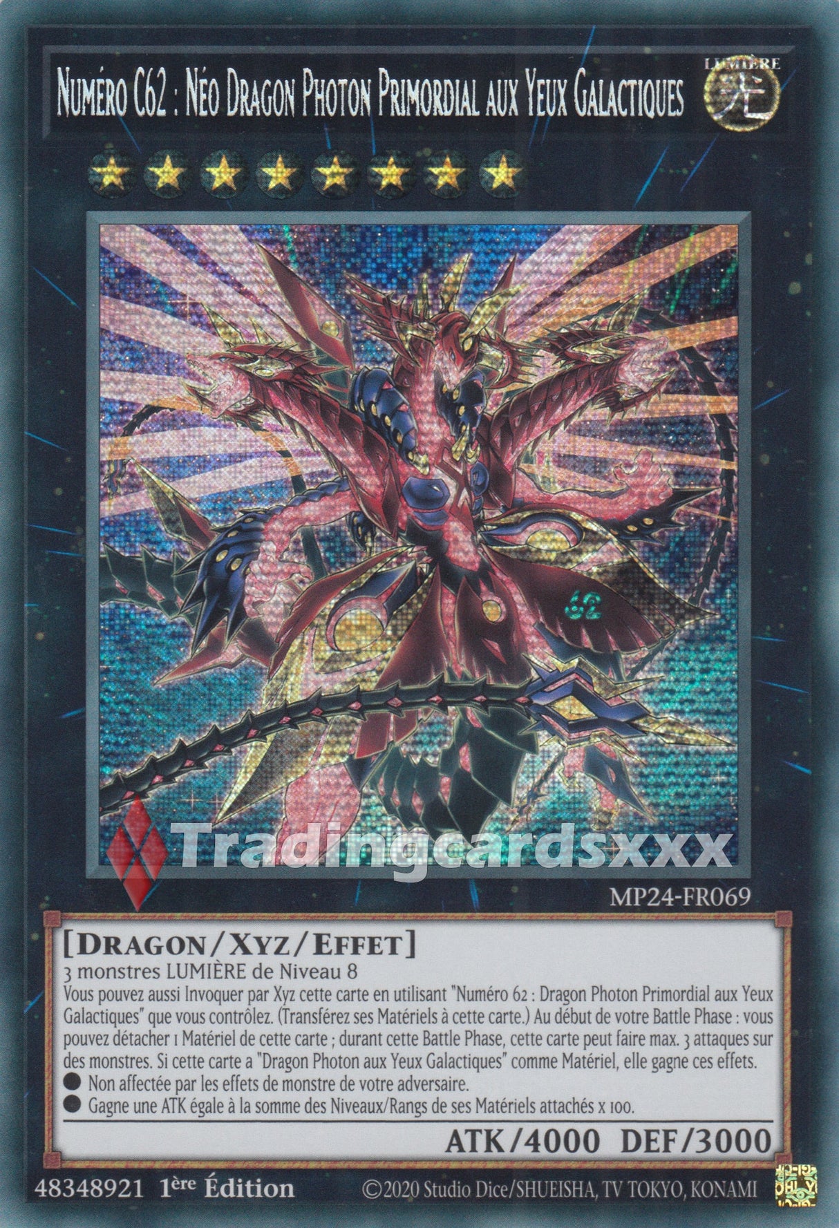 Yu-Gi-Oh! Numéro C62 : Néo Dragon Photon Primordial aux Yeux Galactiques : PSE MP24-FR069