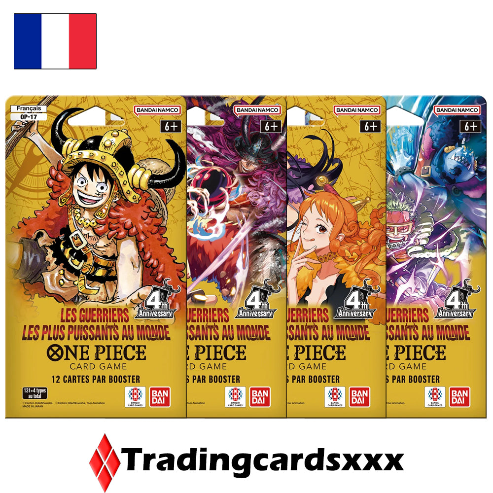 One Piece - Lot de 4 blisters OP17 :  Les Guerriers les plus puissants au Monde