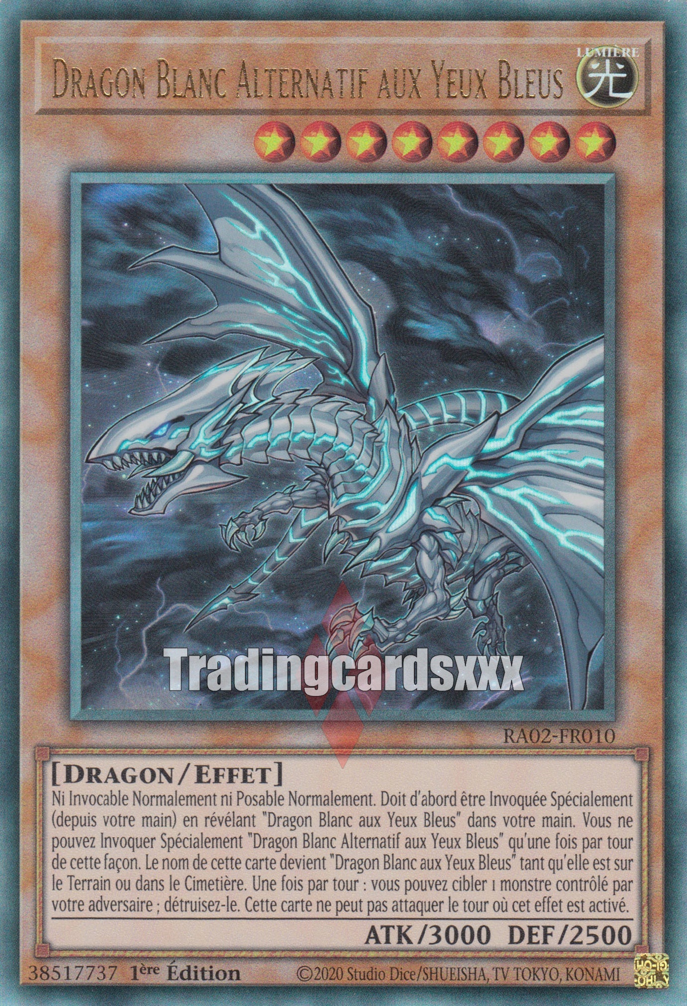 Yu Gi Oh Dragon Blanc Alternatif aux Yeux Bleus RA02 FR010