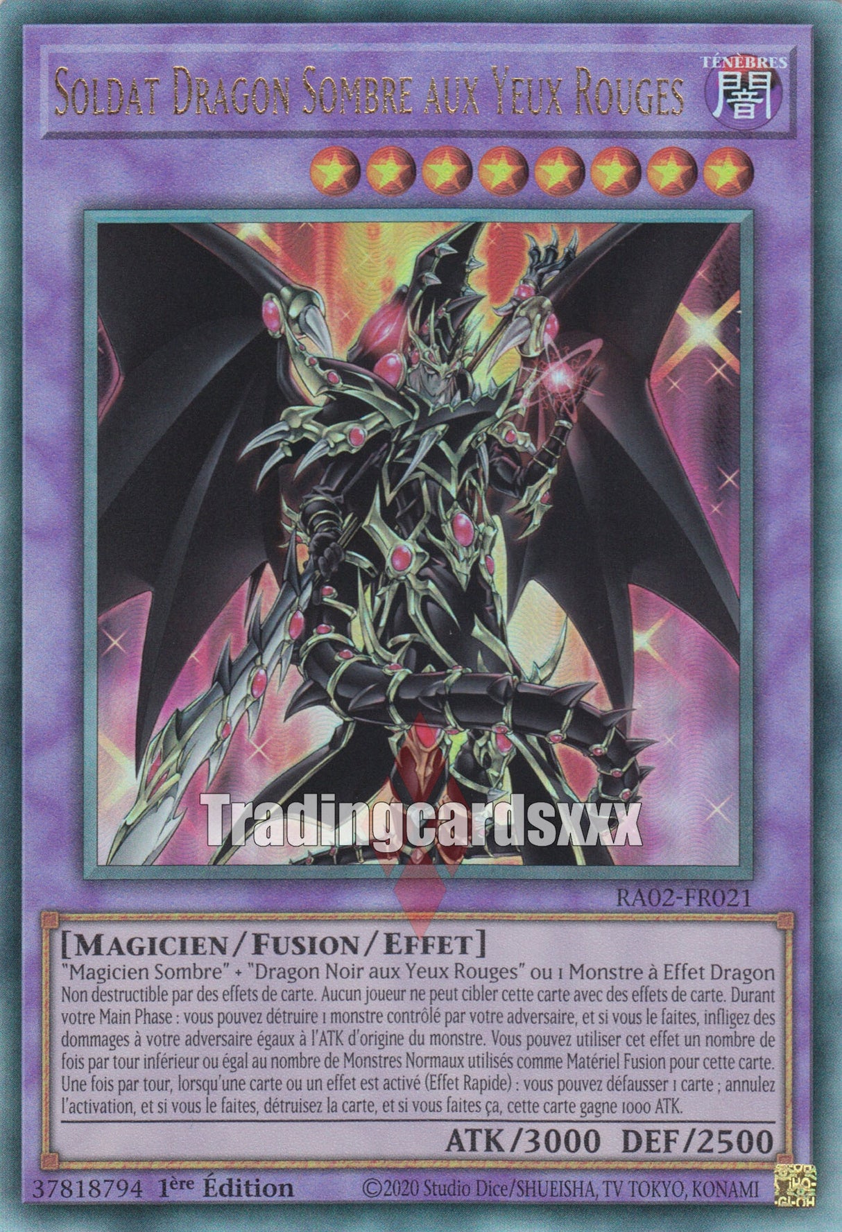 Yu-Gi-Oh! Soldat Dragon Sombre aux Yeux Rouges : RA02-FR021