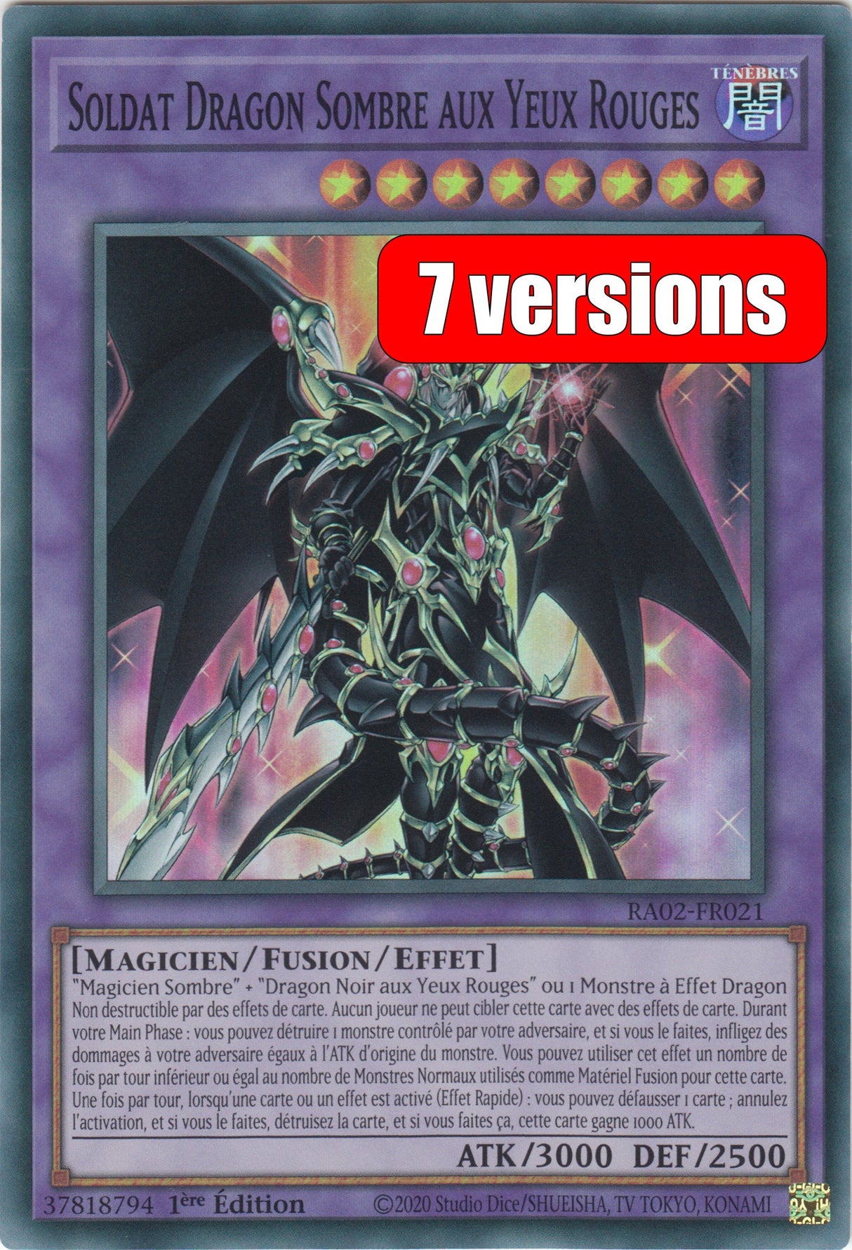 Yu-Gi-Oh! Soldat Dragon Sombre aux Yeux Rouges : RA02-FR021