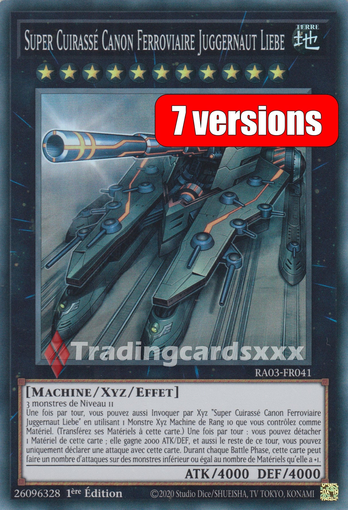 Yu-Gi-Oh! Super Cuirassé Canon Ferroviaire Juggernaut Liebe : RA03-FR041