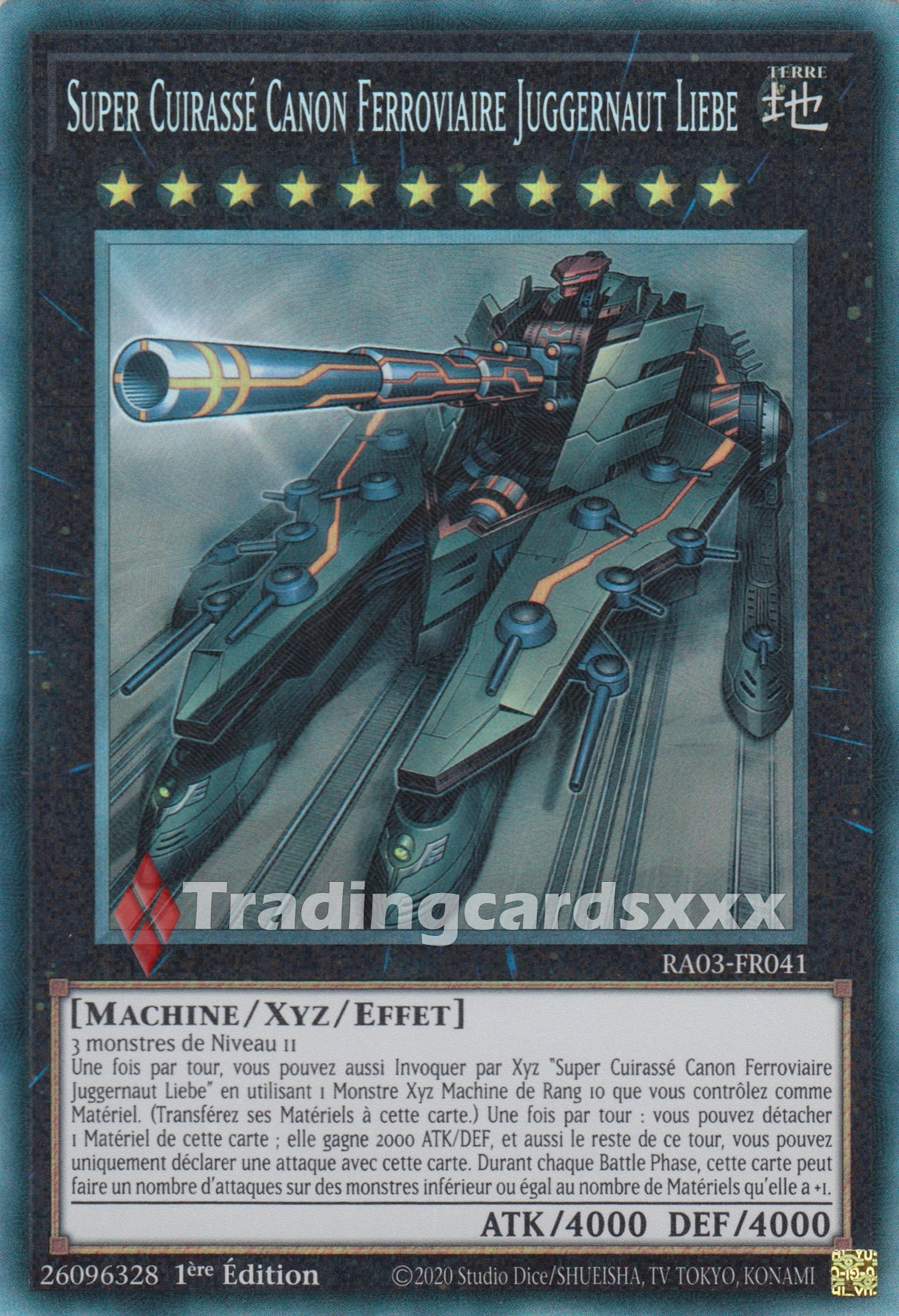 Yu-Gi-Oh! Super Cuirassé Canon Ferroviaire Juggernaut Liebe : RA03-FR041