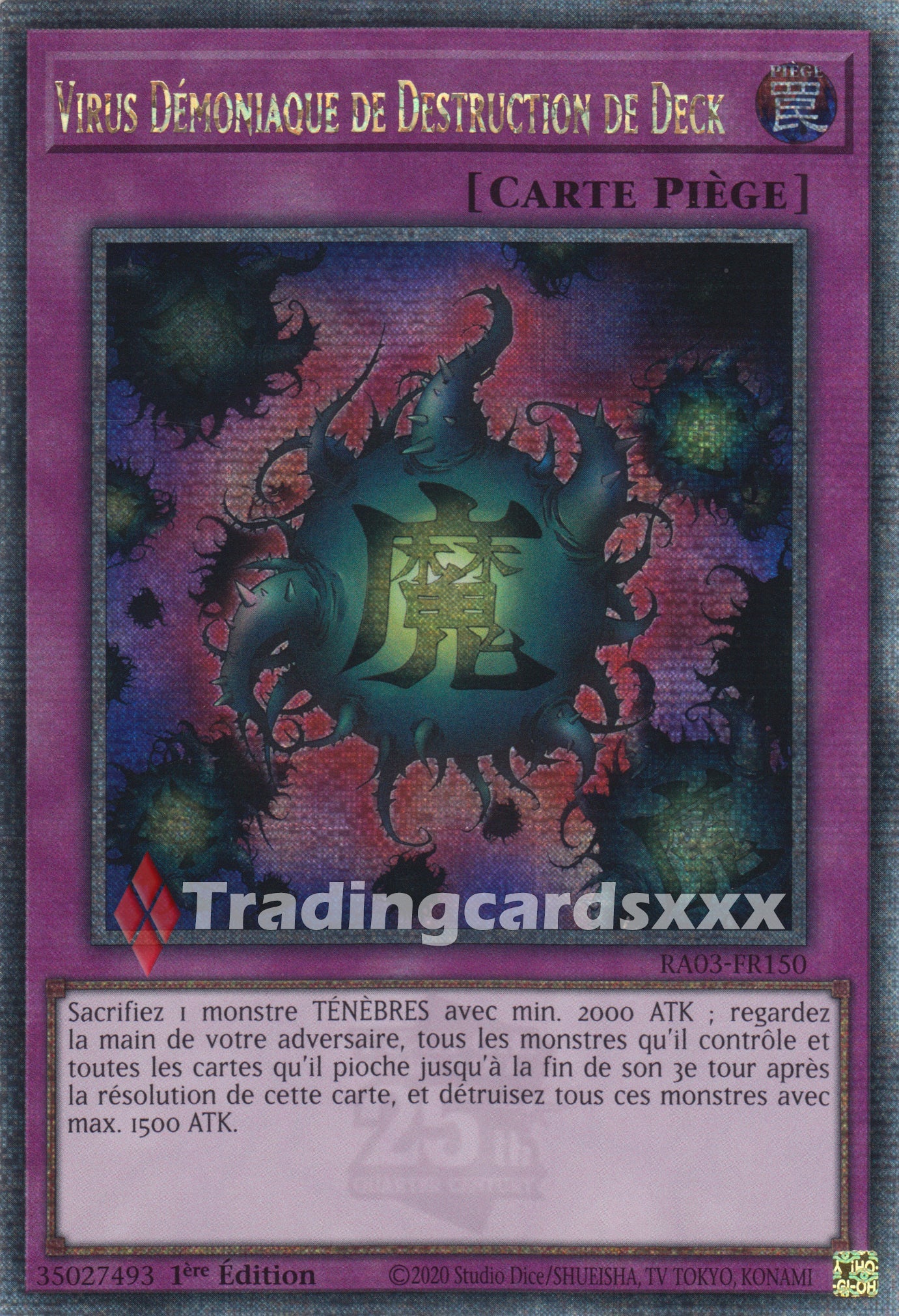virus yugioh cards Yu-Gi-Oh! Virus Démoniaque de Destruction de Deck : RA03-FR150 – Tradingcardsxxx