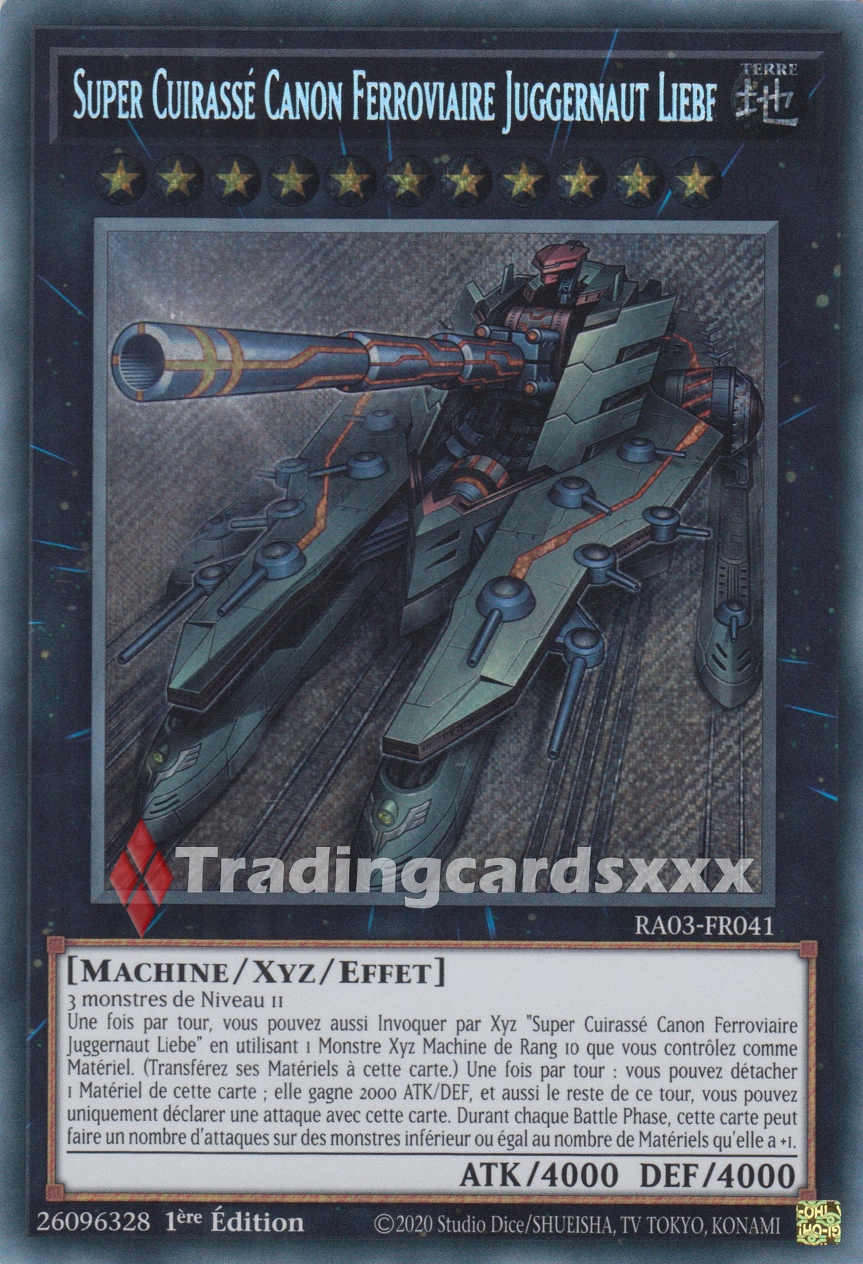 Yu-Gi-Oh! Super Cuirassé Canon Ferroviaire Juggernaut Liebe : RA03-FR041