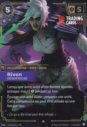 Riftbound - Riven, Déserteuse : EPIC RAD-114/167 FR