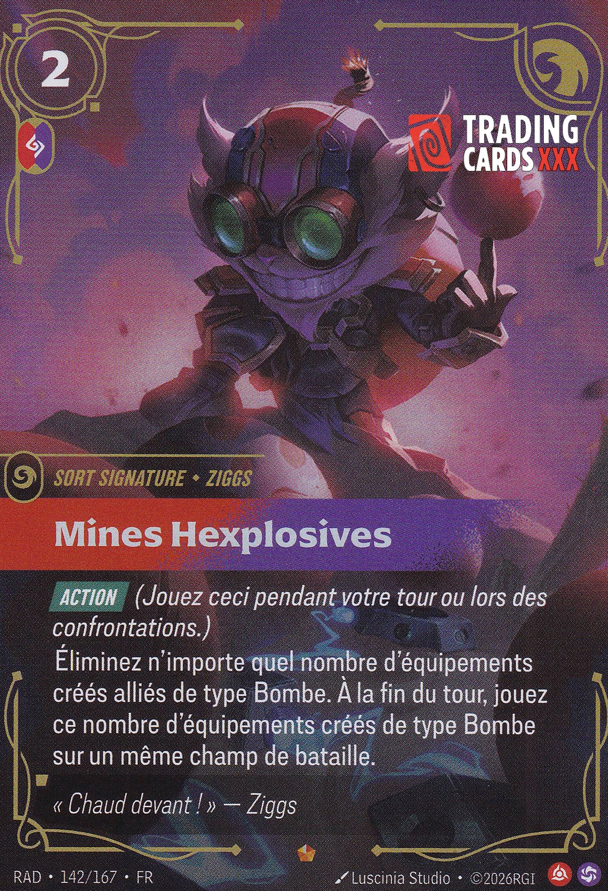 Riftbound - Ziggs, Mines Hexplosives : EPIC RAD-142/167 FR