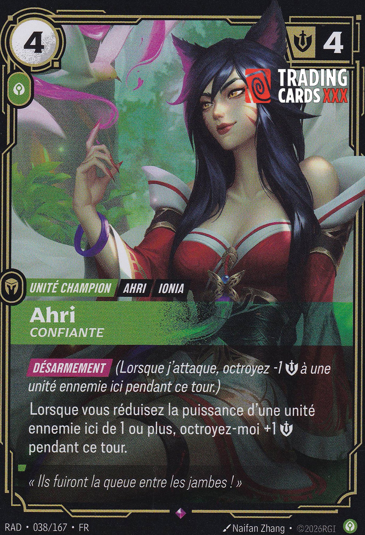 Riftbound - Ahri, Confiante : R RAD-038/167 FR