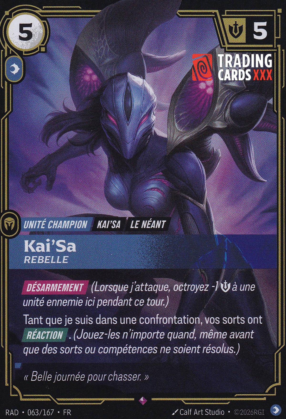 Riftbound - Kai'sa, Rebelle : R RAD-063/167 FR