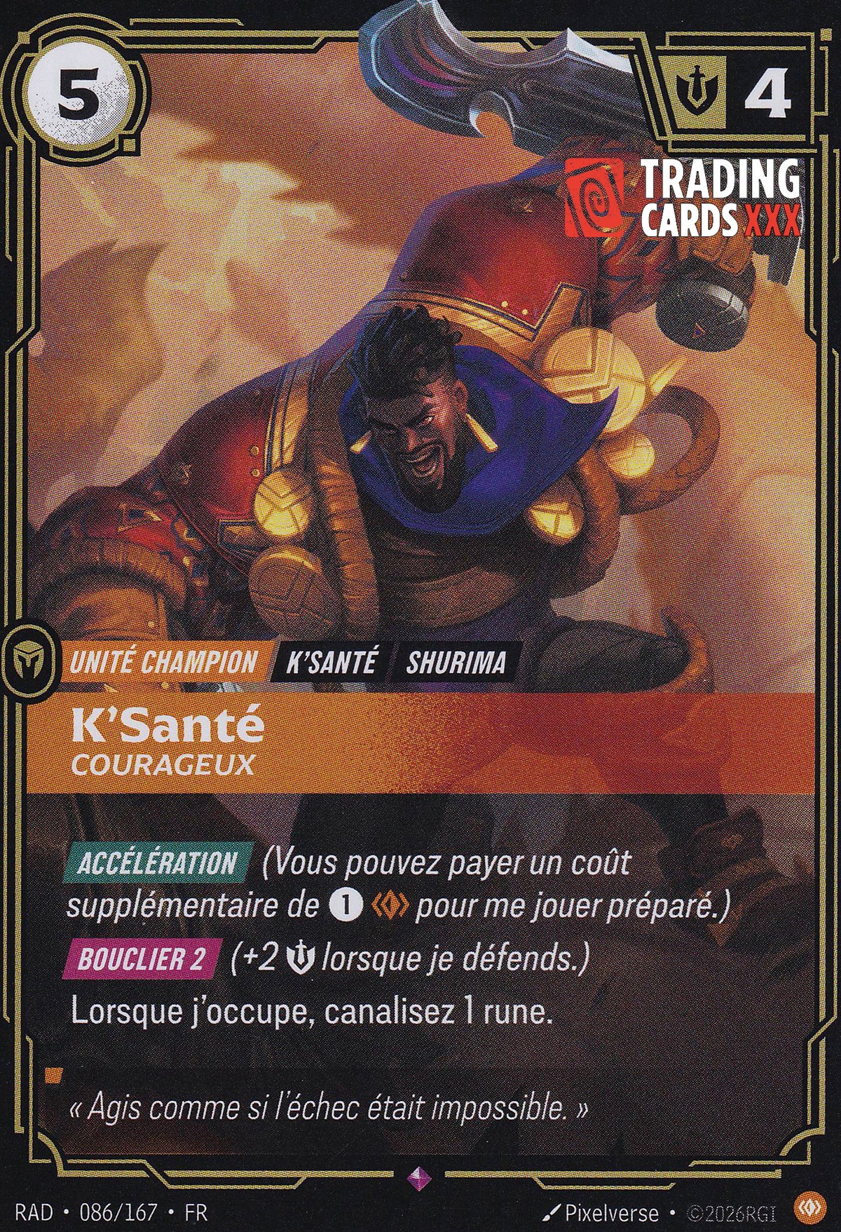 Riftbound - K'Santé, Courageux : R RAD-086/167 FR