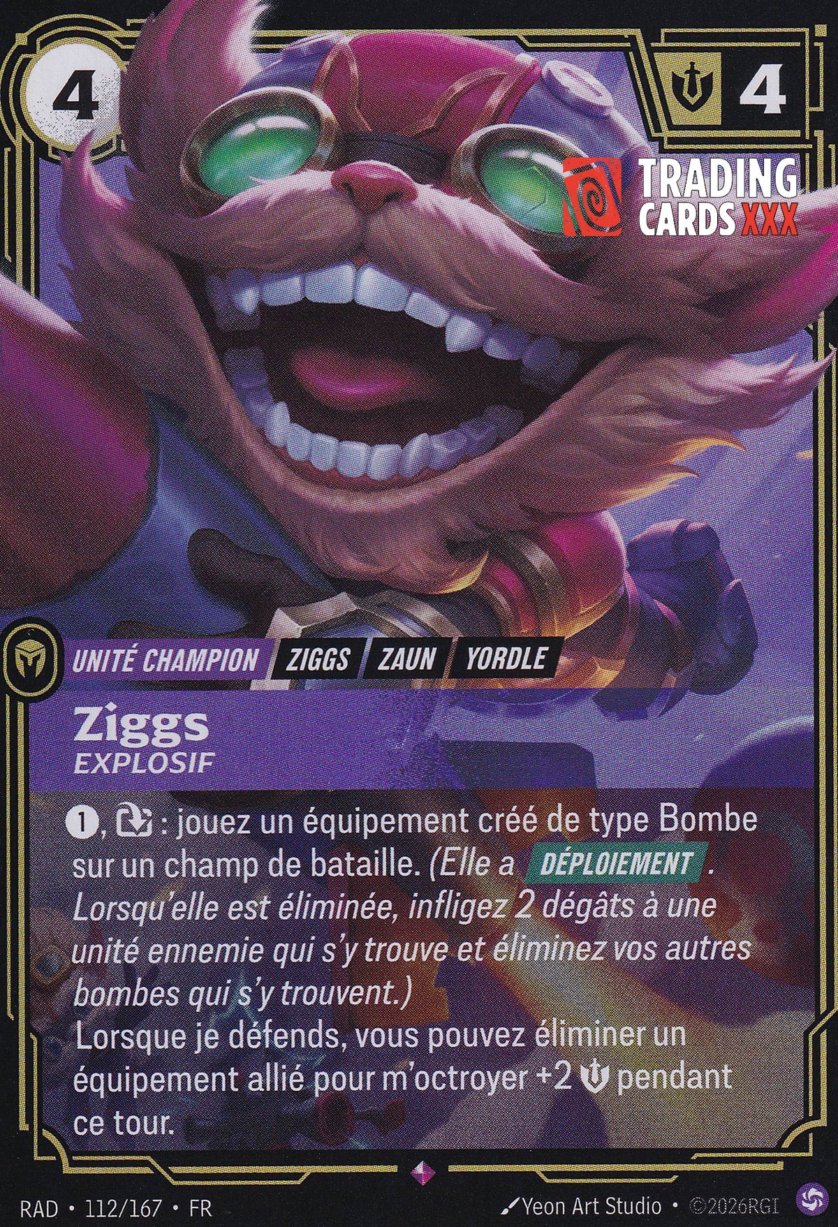 Riftbound - Ziggs, Explosif : R RAD-112/167 FR