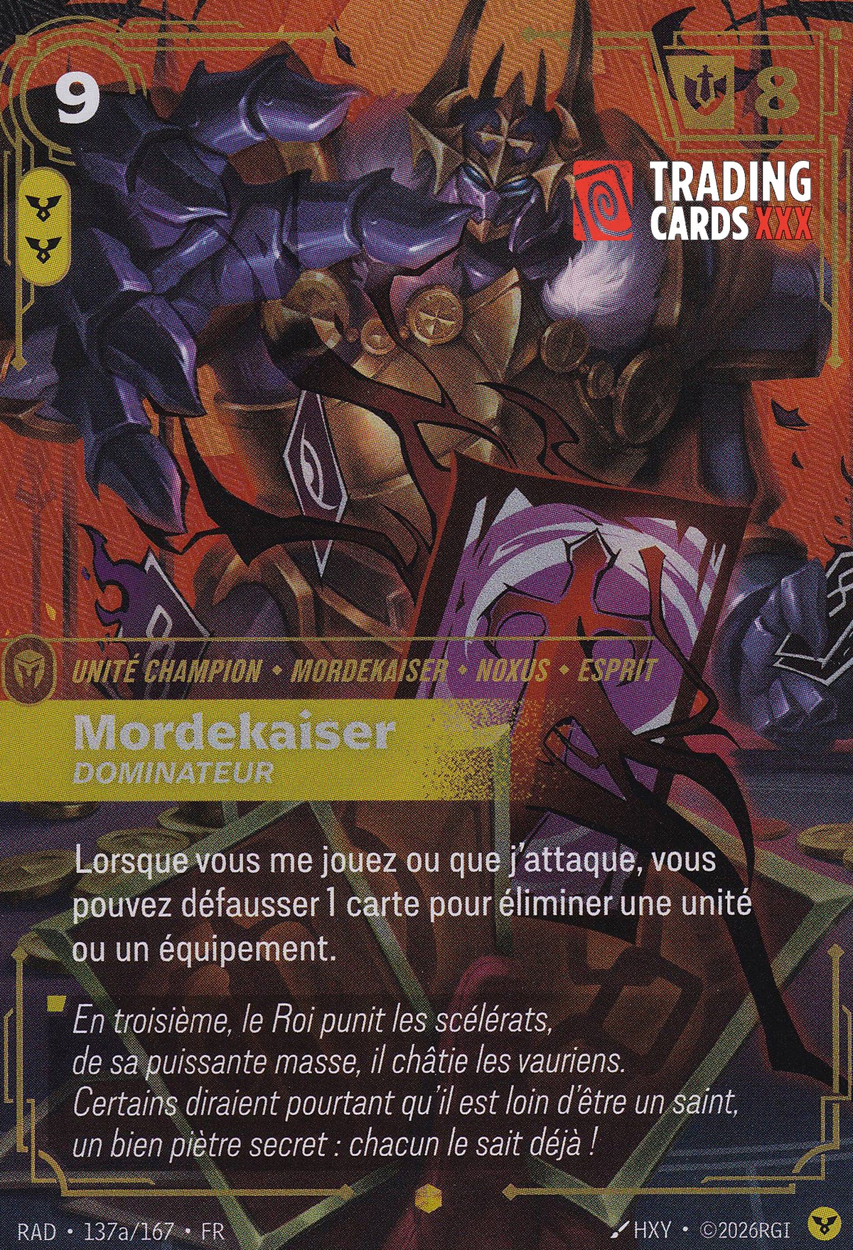 Riftbound - Mordekaiser, Dominateur : Alt SH RAD-137a/167 FR