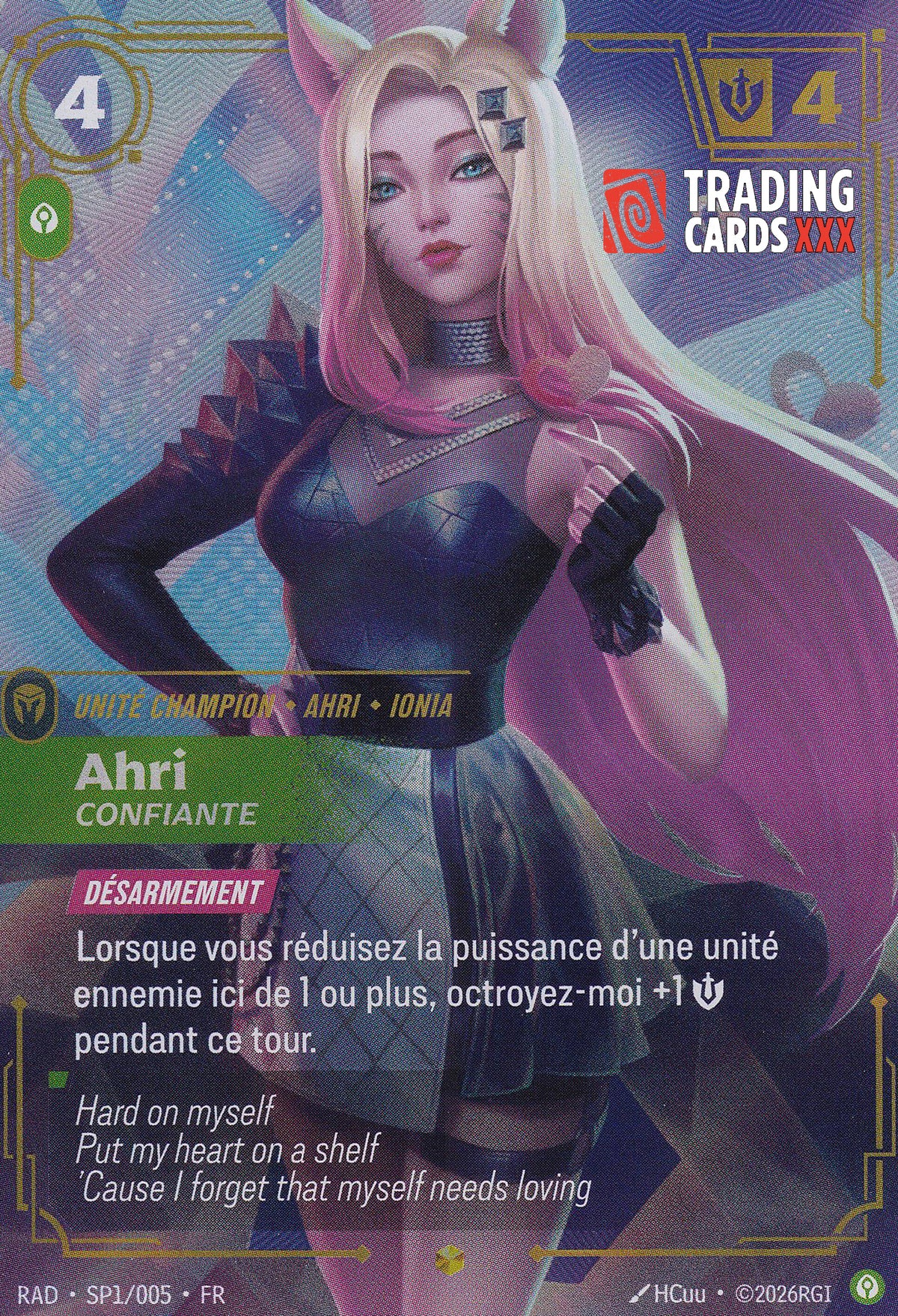 Riftbound - Ahri, Confiante «KD/A» : Sp SH RAD-SP1/005 FR