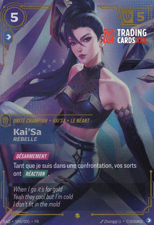 Riftbound - Kai'Sa, Rebelle «KD/A» : Sp SH RAD-SP4/005 FR