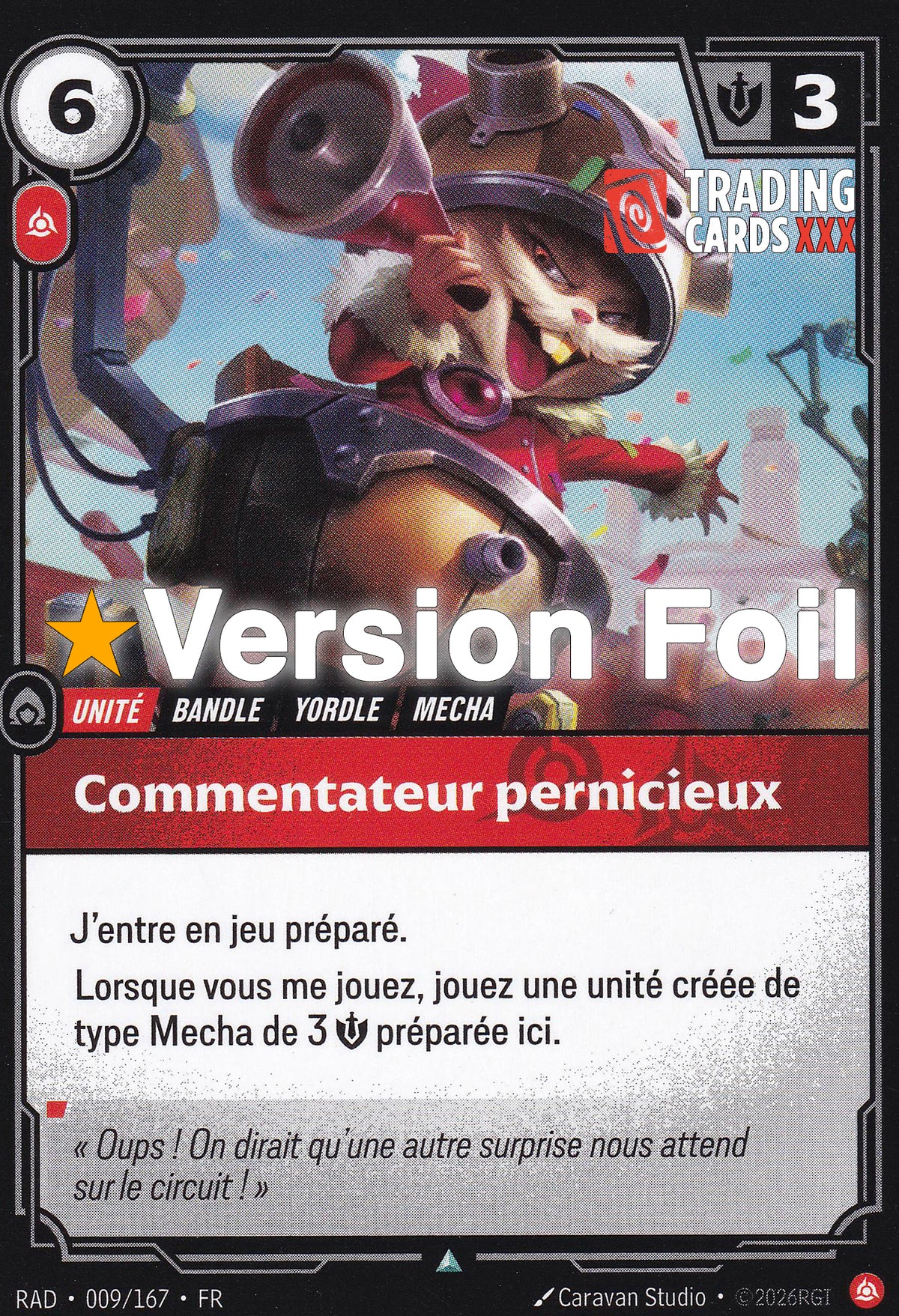 Riftbound - Commentateur pernicieux : Foil UC RAD-009/167 FR