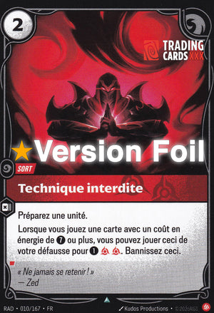 Riftbound - Technique interdite : Foil UC RAD-010/167 FR