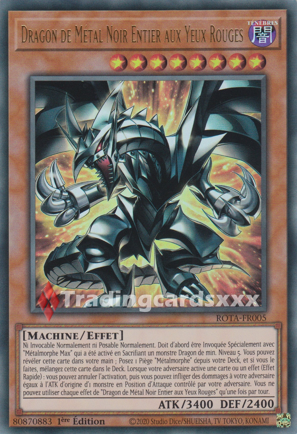 Yu-Gi-Oh! Dragon de Métal Noir Entier aux Yeux Rouges : UR ROTA-FR005