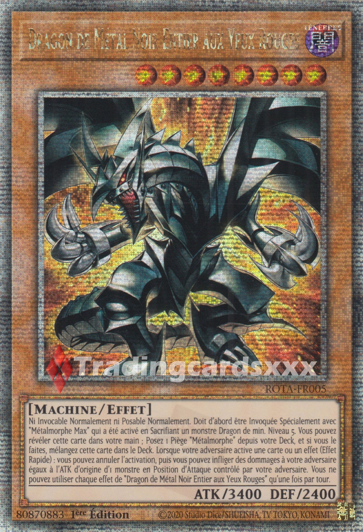 Yu-Gi-Oh! Dragon de Métal Noir Entier aux Yeux Rouges : QCSE ROTA-FR005