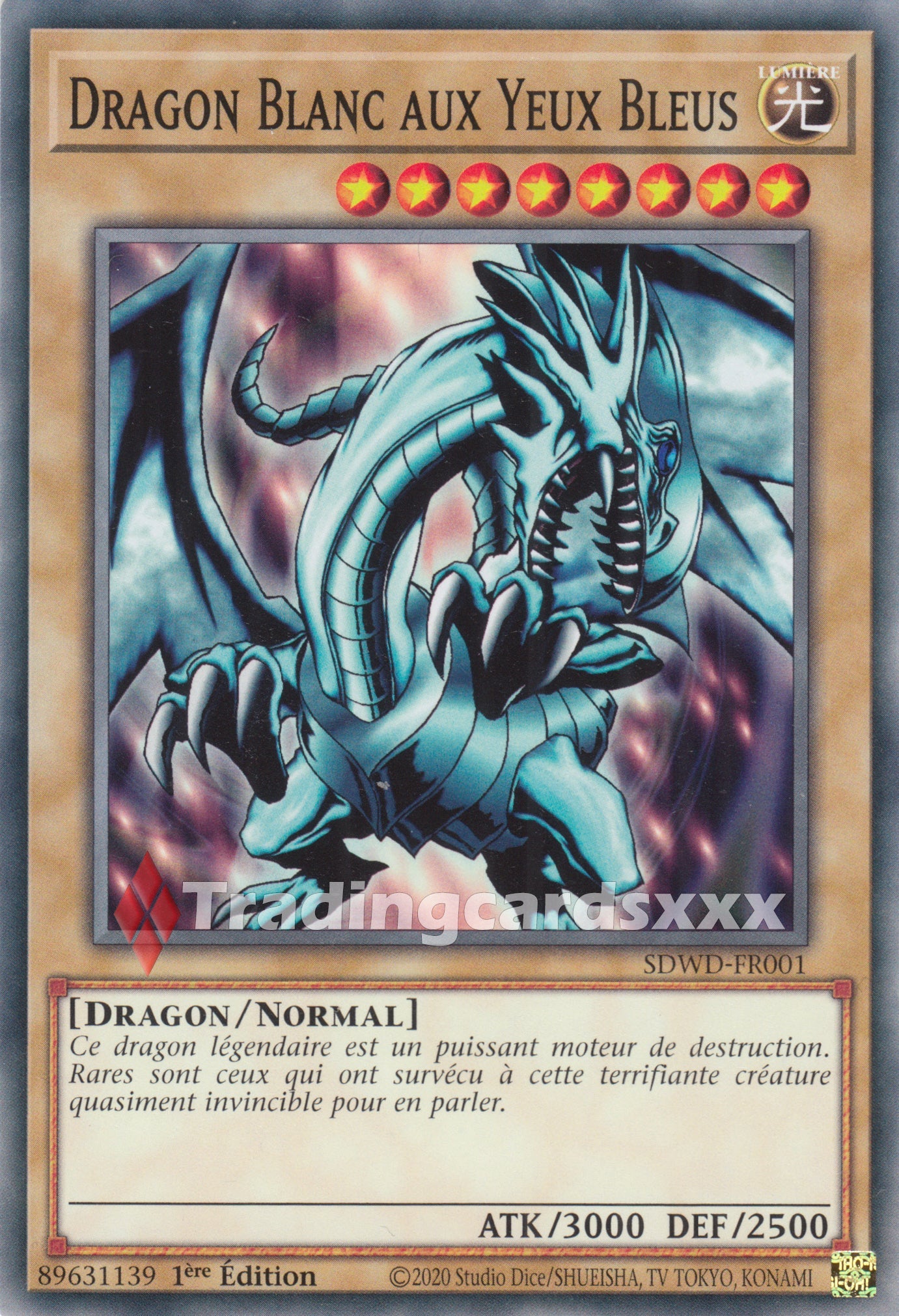 yugioh deck dragon blanc Yu-Gi-Oh! Dragon Blanc aux Yeux Bleus : C SDWD-FR001