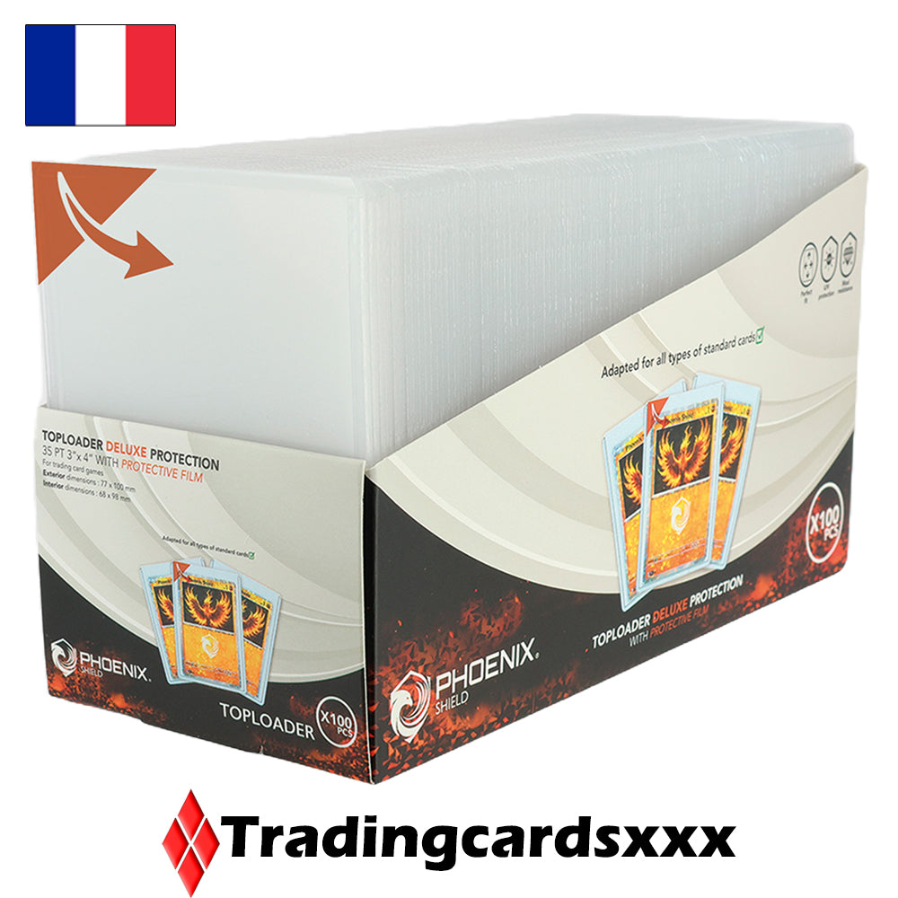 Phoenix Shield - 100 Protèges Cartes rigides : Deluxe Toploader