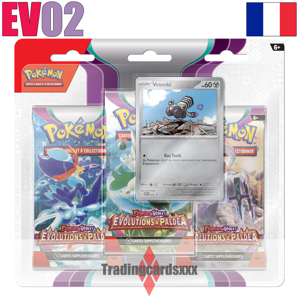 Pokémon - Tripack de 3 boosters EV02 Évolutions à Paldea : Vrombi