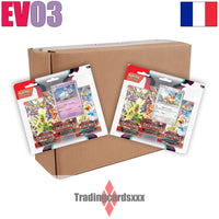 
              Pokémon - Carton de 12 Tripack de 3 boosters EV03 : Flammes Obsidiennes
            