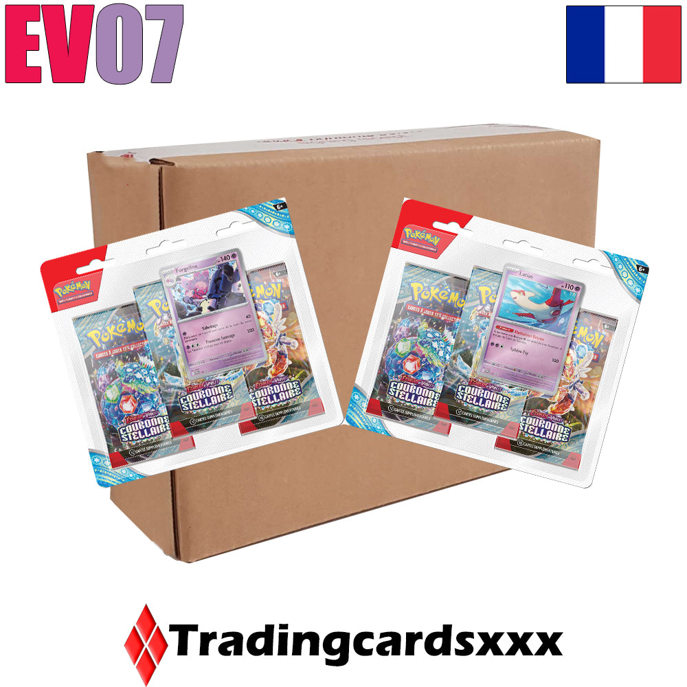 Pokémon - Carton de 12 Tri Pack de 3 boosters EV07 : Couronne Stellaire