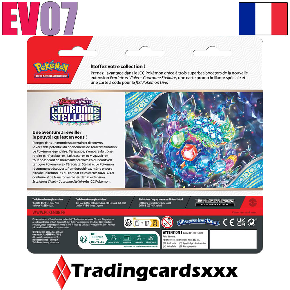 Pokémon - Tri Pack de 3 boosters EV07 Couronne Stellaire : Forgelina