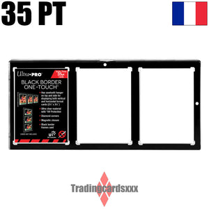 Ultra PRO - Présentoir 3 cartes en acrylique magnétique : One-Touch 35pt Three Cards Black Border