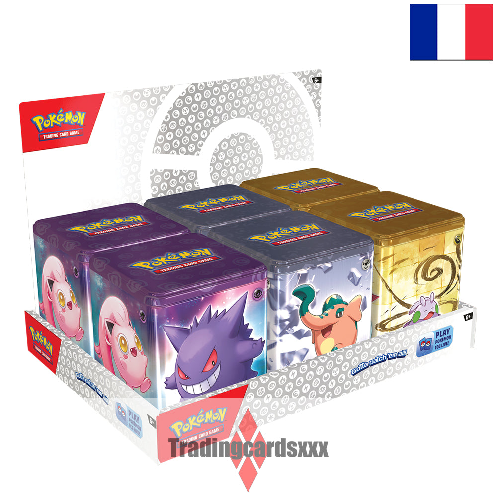 Pokémon - Lot de 6 Pokébox Tin Cube Mars 2024 : Psy / Métal / Dragon