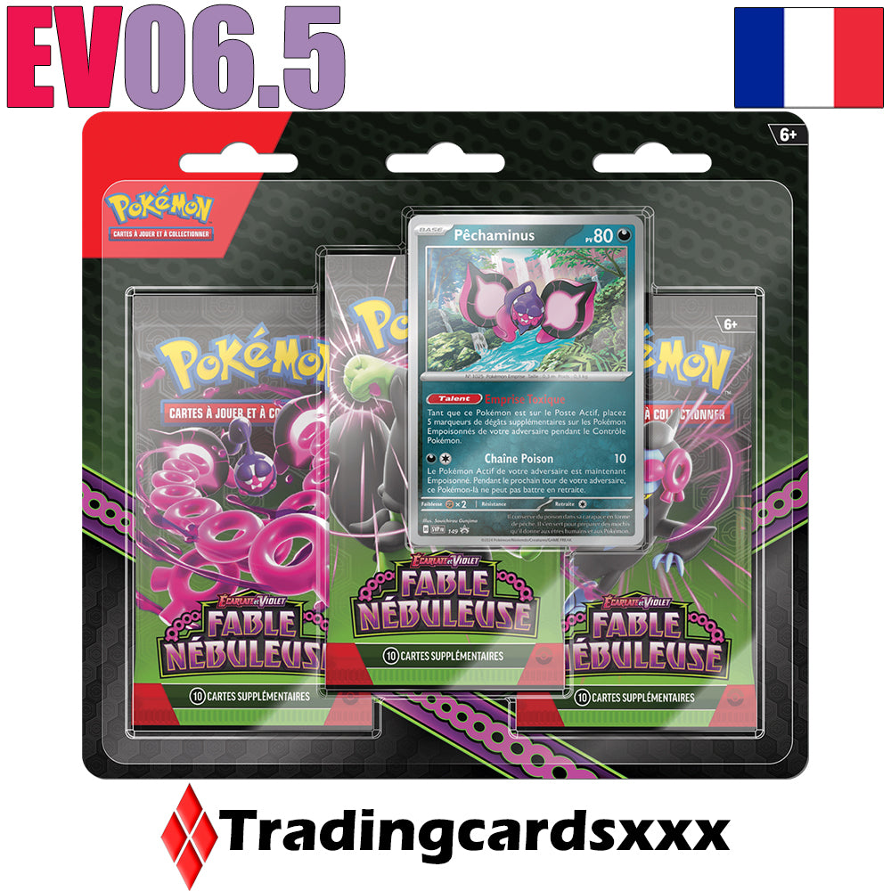 Pokémon - Tri Pack de 3 boosters EV06.5 Fable Nébuleuse : Pêchaminus