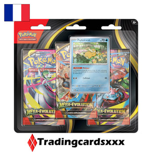 Pokémon - Lot de 2 Tri Pack de 3 boosters ME01 Méga-Évolution : Psykokwak & Akwakwak